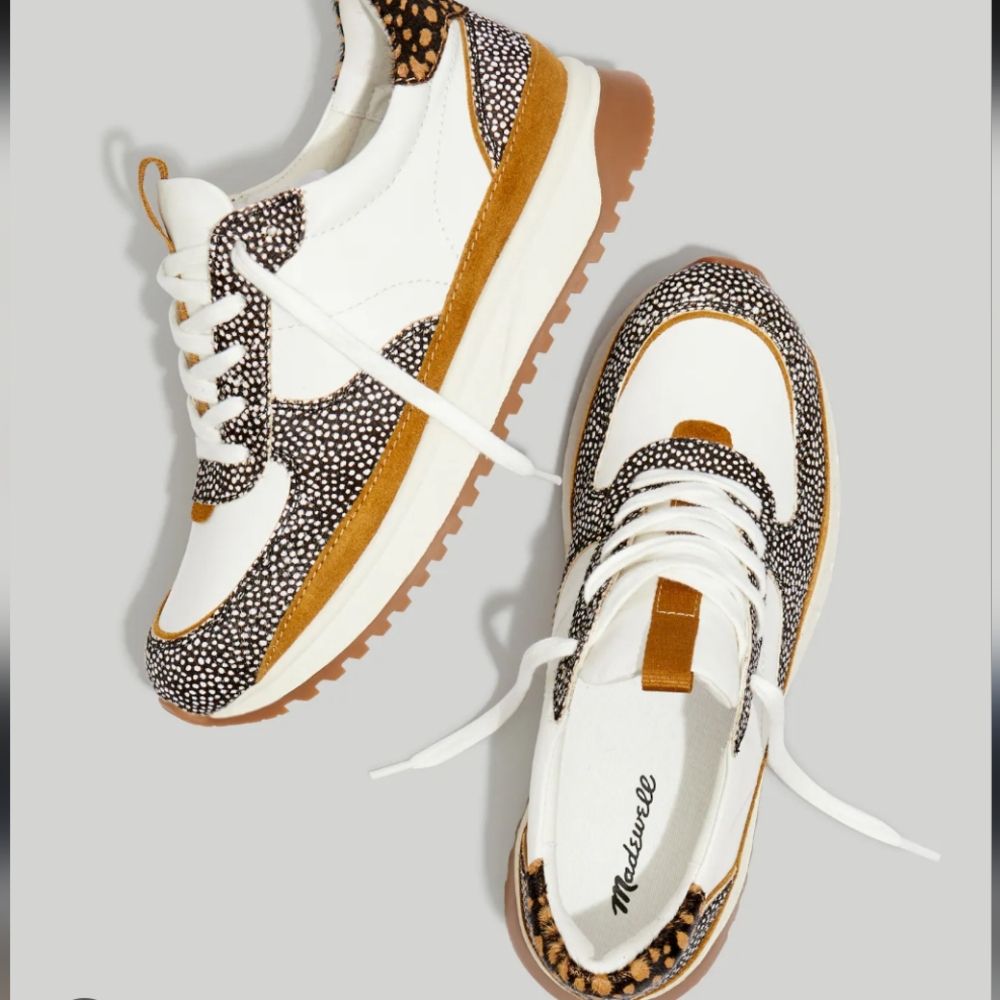 Madewell MWL MA503 Calf Hair Leopard Chunky Sneakers – Women’s 7